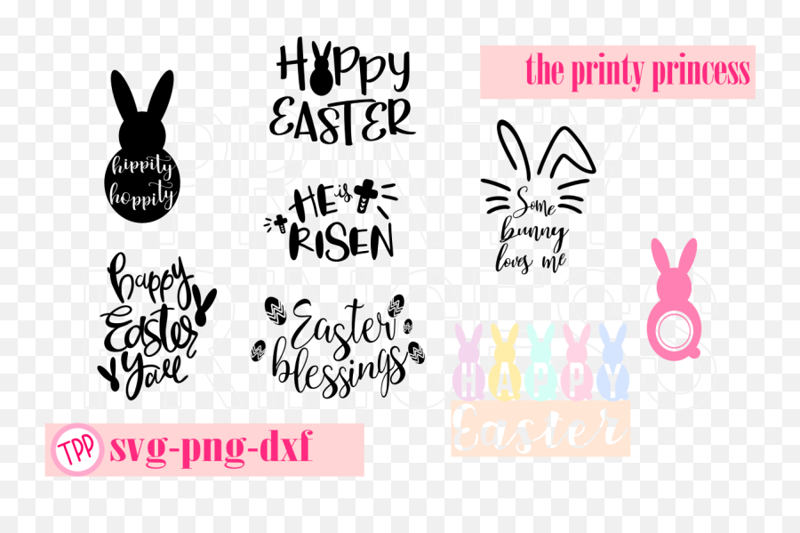 Happy Easter Bunny Svg Design File Svg - Transparent Happy Easter Svg Free Emoji,He Is Risen Clipart