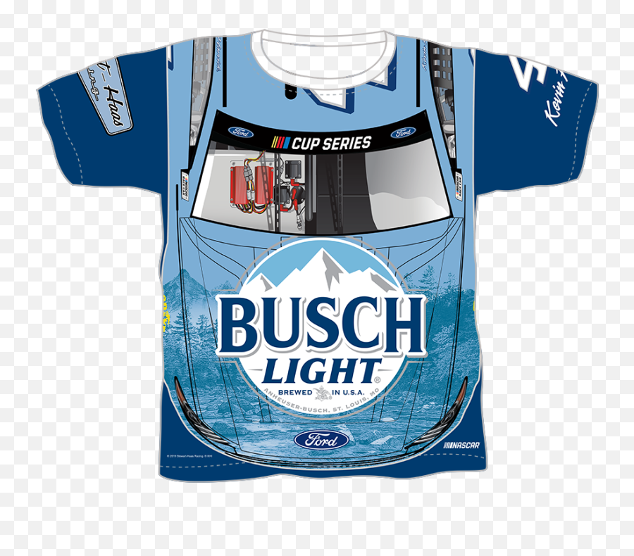Kevin Harvick 2020 Busch Light Stewart - Haas Racing Sublimated Car Tee Short Sleeve Emoji,Busch Light Logo