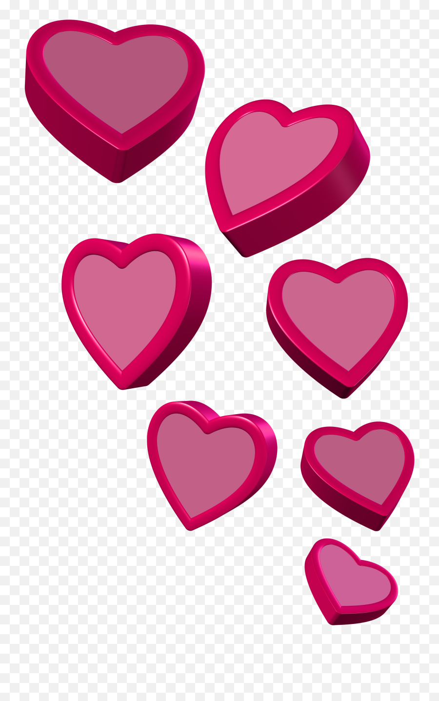 Hearts Clipart Pink Hearts Pink Transparent Free For - 7 Hearts Emoji,Hearts Clipart