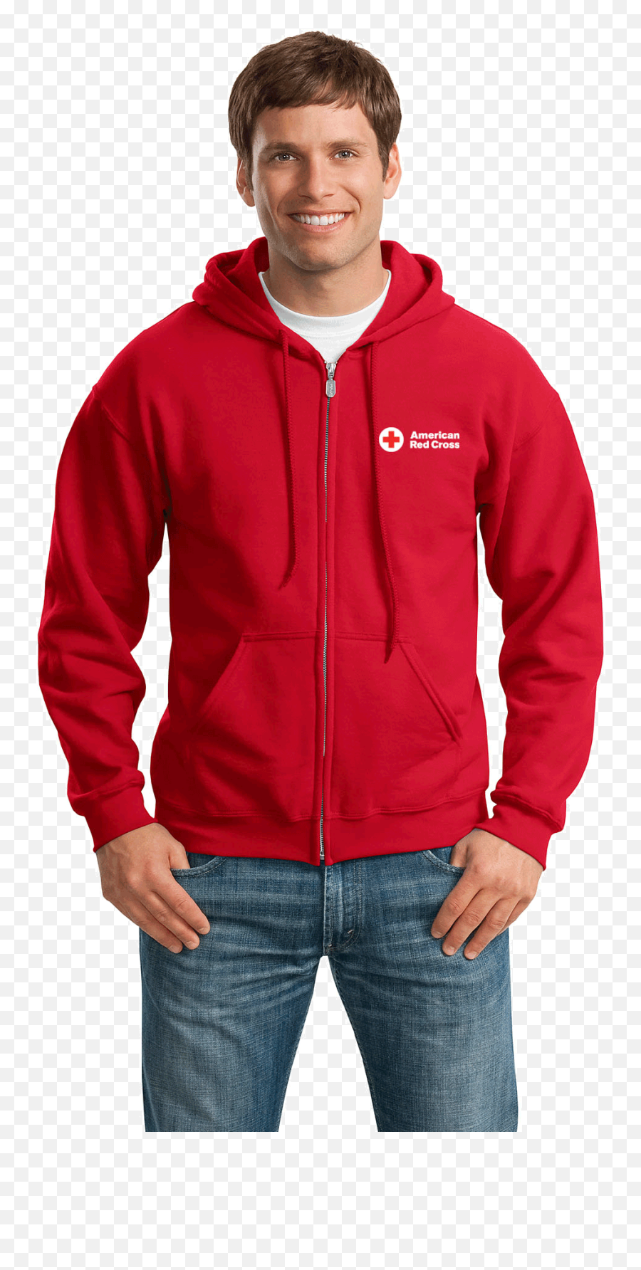Unisex Zip Up Hoodie With Arc Logo - Hoodie Zip Red Emoji,Red Cross Logo