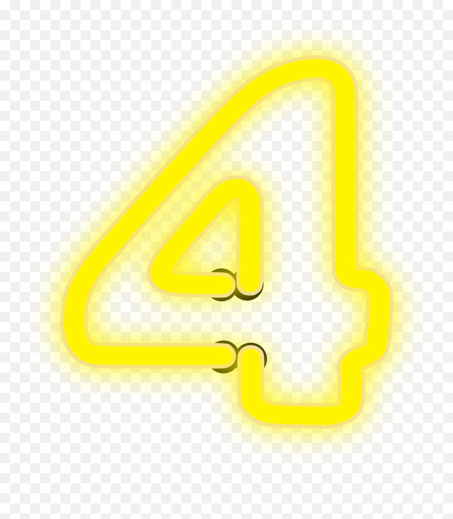 Download Neon 4 Lights Number Yellow Electric - Number Numero 4 Neon Png Emoji,Neon Lights Png