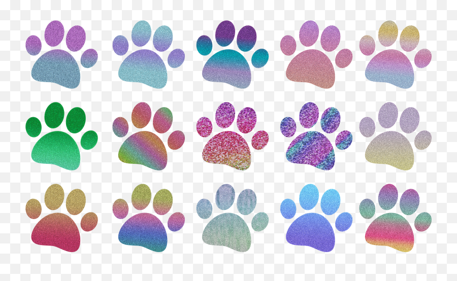 Glitter Dog Paw Print Clipart Stickers Emoji,Paw Print Clipart