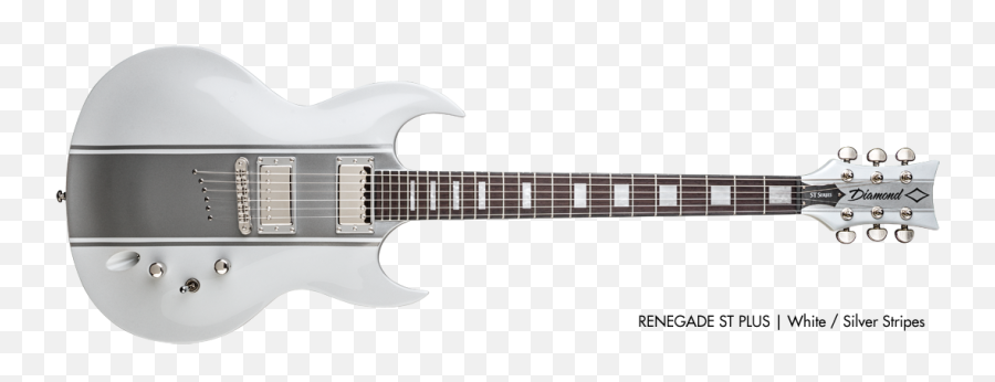 Renegade St Plus White Silver U2014 Diamond Guitars - White Silver Guitar Emoji,Guitar Transparent Background