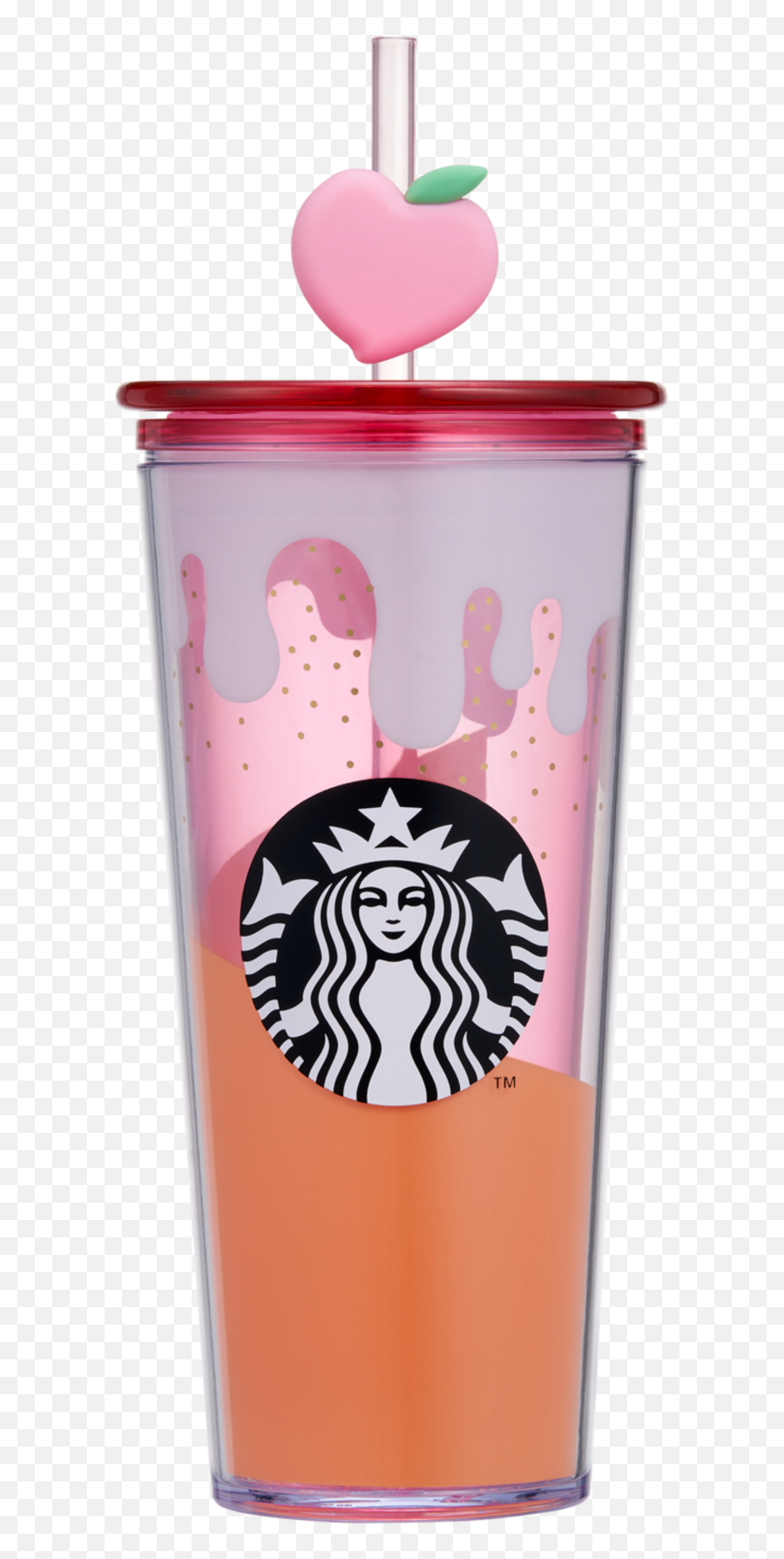 Starbucks Cold Cup Peach Charm Emoji,Starbucks Cup Png