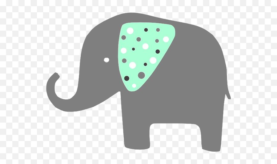 Mint Green Elephant Clip Art At Clker - Mint Green And Grey Elephant Emoji,Elephant Clipart