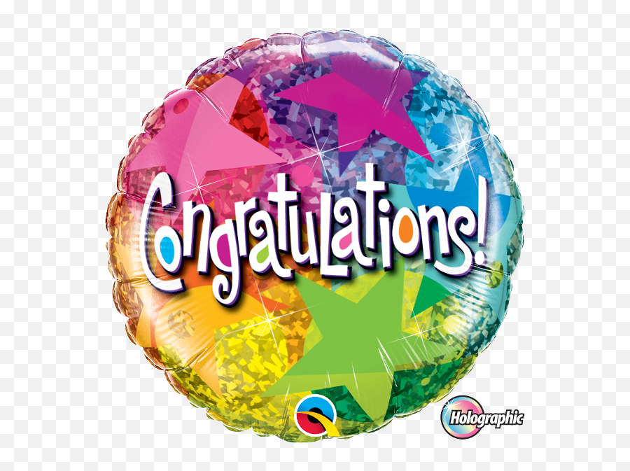 Congratulations Star Pattern Balloon - Congratulations Round Emoji,Rounded Star Png