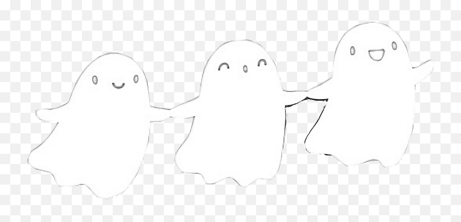 Halloween Ghost Ghosts Cute Kawaii Three Holdinghands Emoji,Halloween Ghost Clipart Black And White