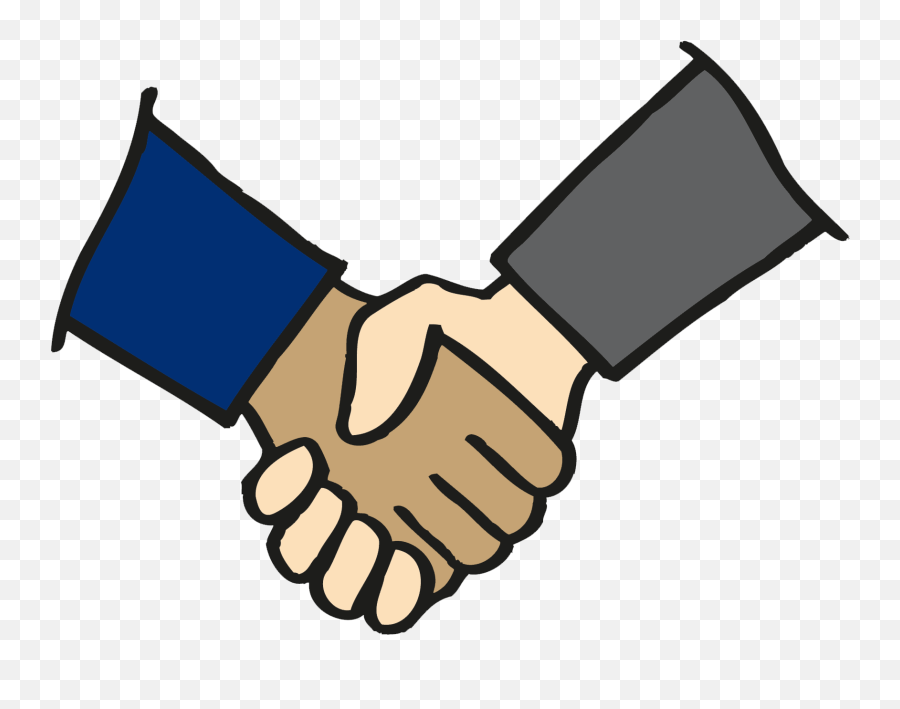 Two Hands Clasped Color - Clip Art Hand Shake Png Download Hand Shake Clip Art Emoji,Hand Grabbing Png