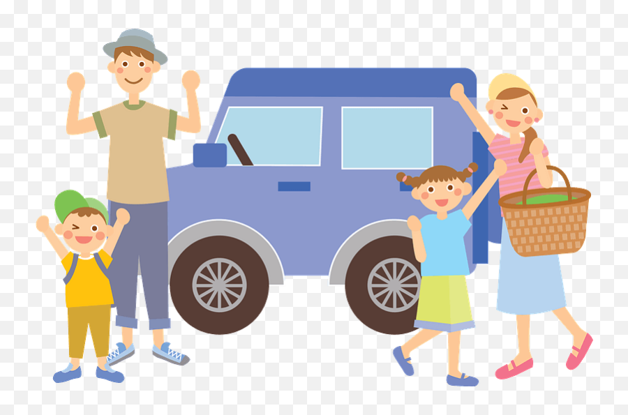 Family Is Ready For A Road Trip Clipart - Car For A Trip Clipart Emoji,Road Trip Clipart