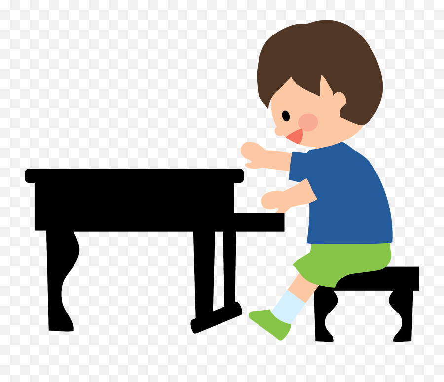 Young Boy Is Playing The Piano Clipart Free Download - Boy With Piano Clipart Emoji,Piano Clipart