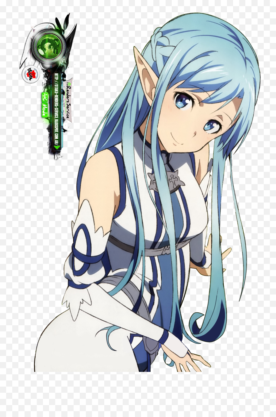 Download Asuna Clipart Alo - Anime Characters With Long Sword Art Online Asuna Blue Hair Emoji,Anime Clipart