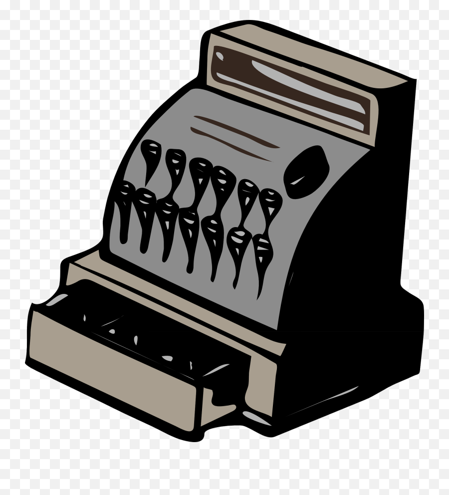 Cash Images - Old Cash Register Clipart Emoji,Typewriter Clipart