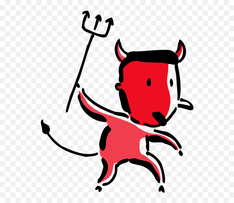 Demonic Businessman With Pitchfork - Vector Image Cartoon Png Cartoon Devil Emoji,Pitchfork Png