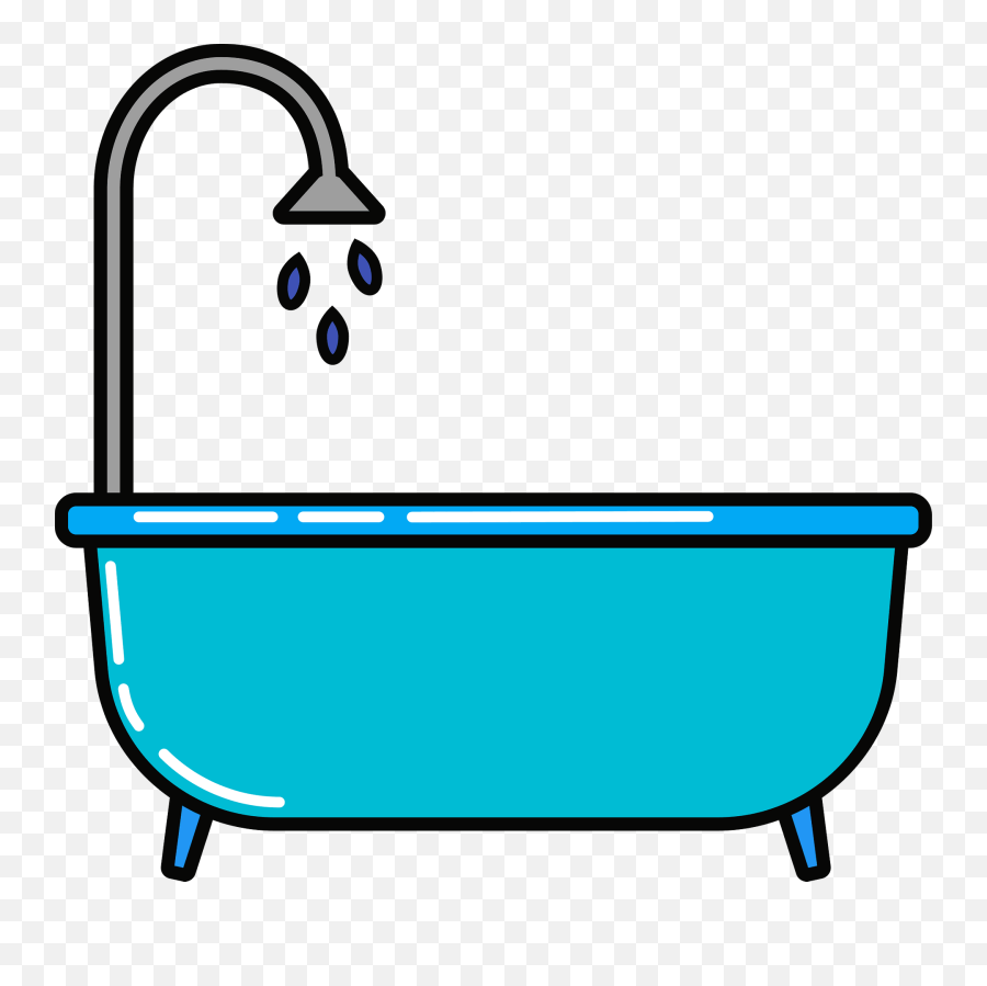 Bathtub Clipart - Bathtub Clipart Emoji,Bathroom Clipart