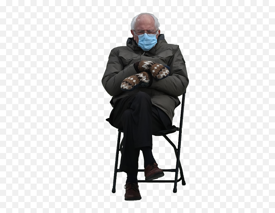 Bernie Sanders In A Chair - Bernie Sanders Mittens Png Emoji,Blank Png