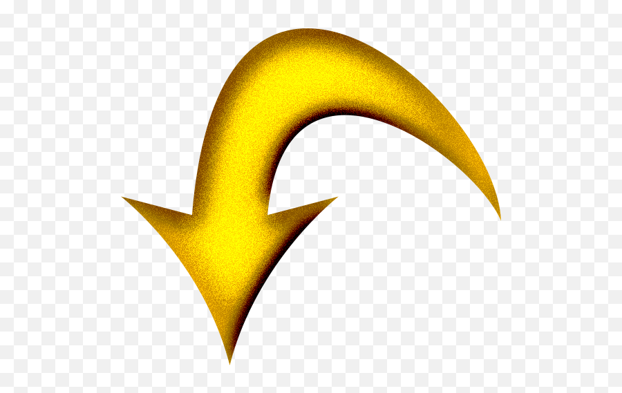 Yellow Arrow Curved Down Emoji,Gold Arrow Png