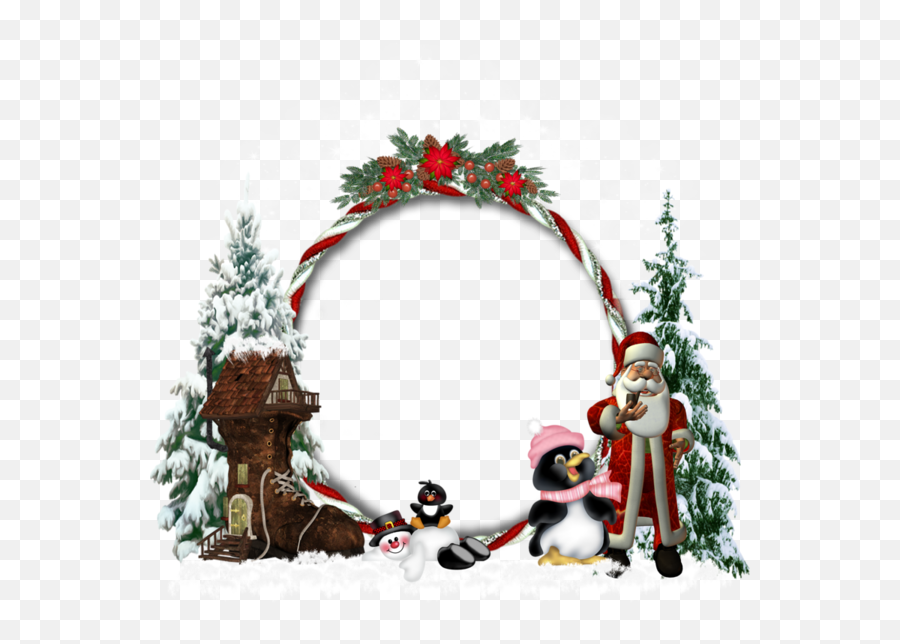 Download Picture Soi Frame Claus Tree Day Santa Clipart Png Emoji,Christmas Penguins Clipart