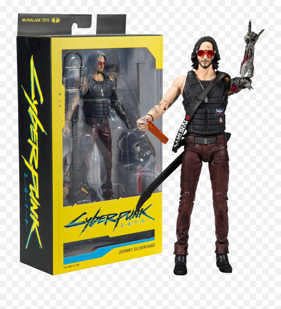 Cyberpunk 2077 Johnny Silverhand Keanu Reeves 7 Inch Action Figure - Mcfarlane Emoji,Keanu Reeves Transparent