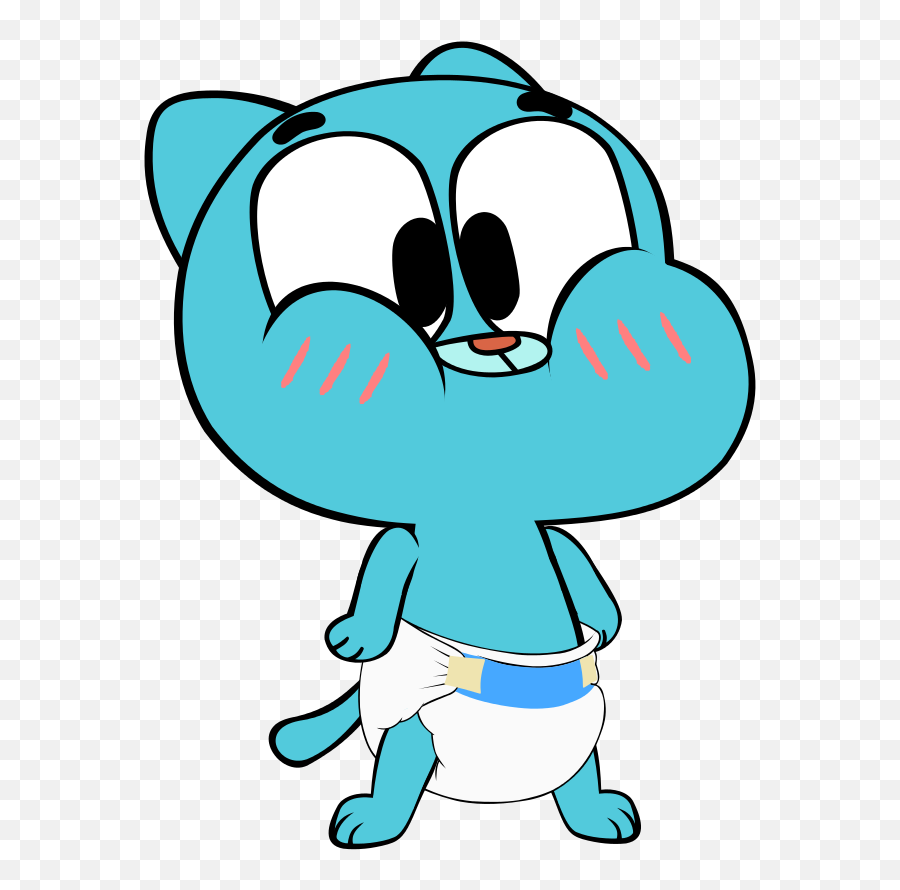 Baby Gumball With Anime Blush Things By Megarainbowdash - Gumball Png Emoji,Anime Blush Png