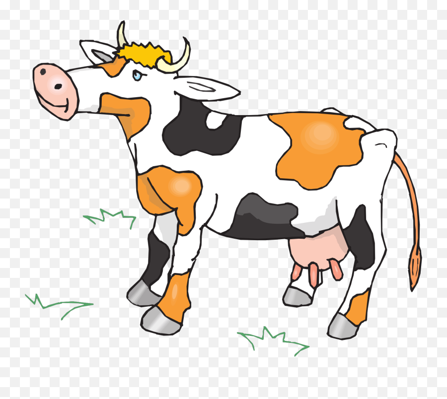 Black White And Orange Cow Svg Vector - Individual Farm Animals Clipart Emoji,Cow Clipart Black And White