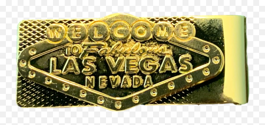 Gold Mens Las Vegas Money Clip - Solid Emoji,Las Vegas Sign Png
