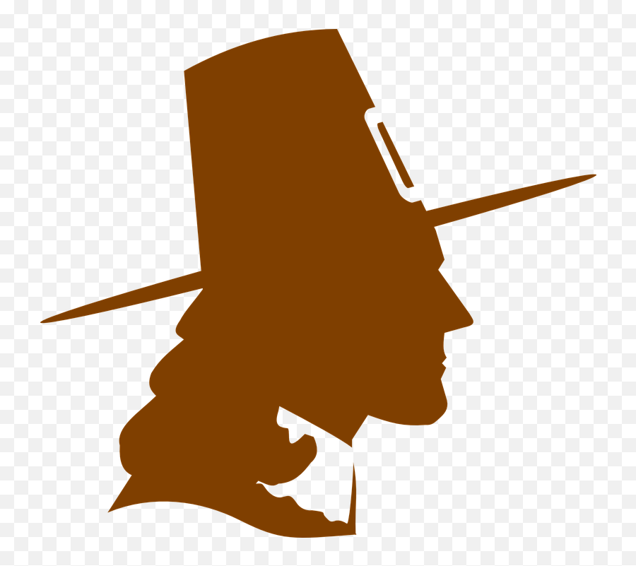 Thanksgiving November Pilgrim - Puritan Silhouette Emoji,Mayflower Clipart