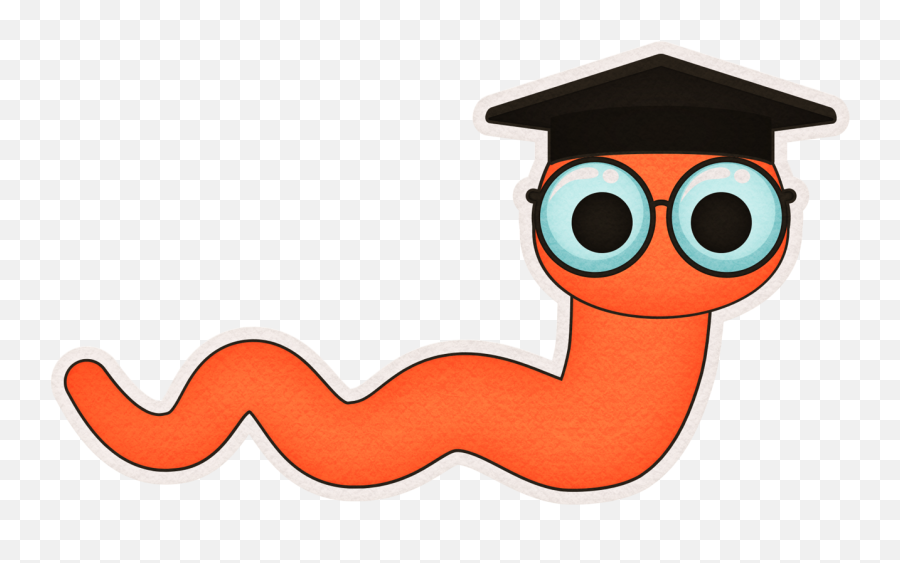 Bookworm School Clipart Color Naranja - Bookworm Clpart Emoji,Bookworm Clipart