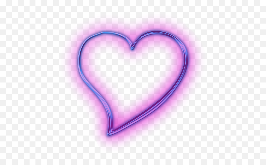 Download Transparent Neon Purple Heart - Glowing Purple Transparent Heart Emoji,Purple Heart Png