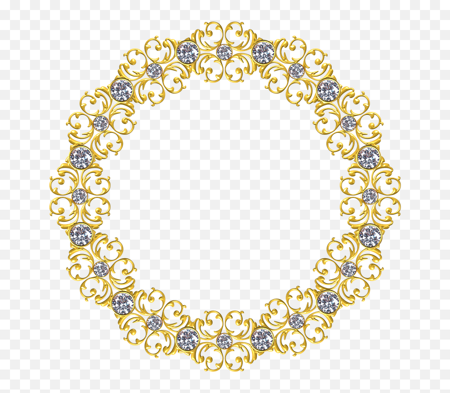 Gold Frame Round Border Decoration - Circle Border Design Latest Gold Emoji,Gold Frame Png