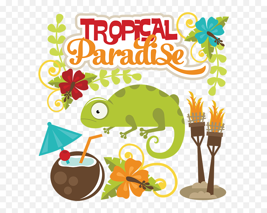 Tropical Paradise Svg Scrapbook Cuts Lizard Svg File Emoji,Paradise Clipart