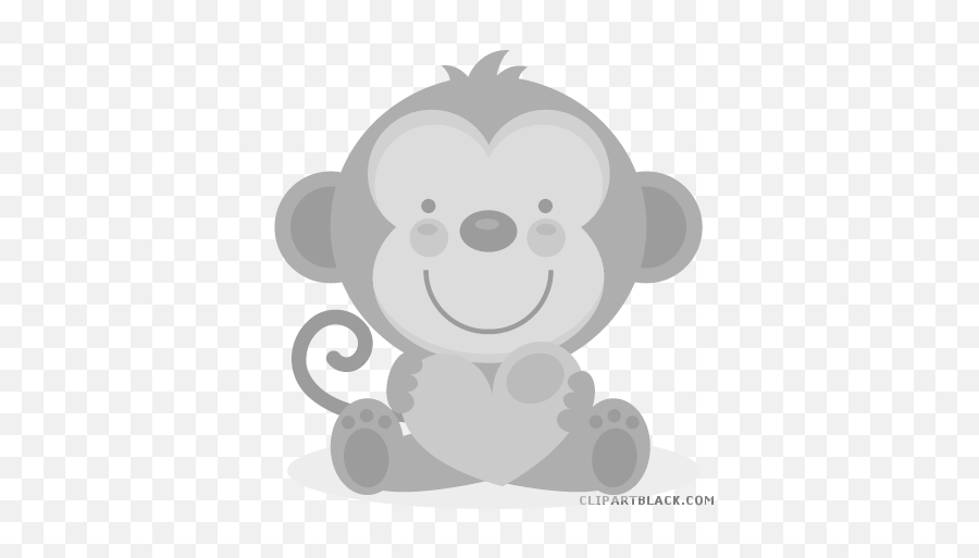 Valentines Day Bear Animal Free Black White Clipart - Baby Baby Shower Images And Clipart Black And White Emoji,Monkey Png