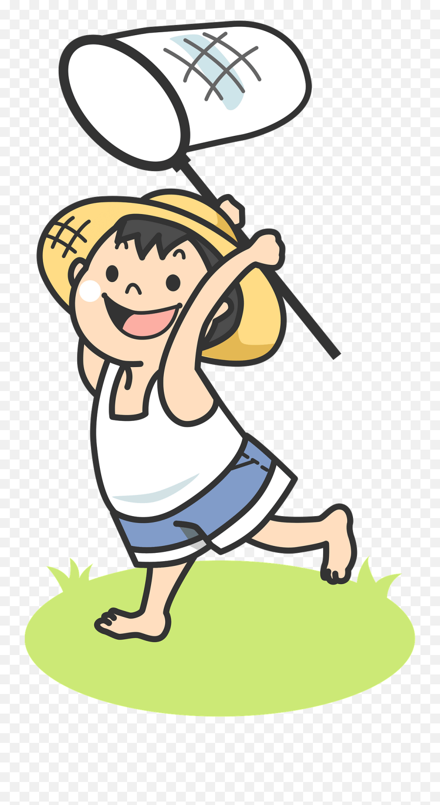 Child Is Chasing Insects With A Net Clipart Free Download - Child With Net Clipart Emoji,Child Clipart