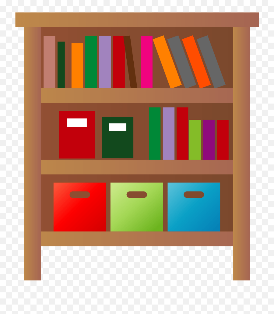 Bookshelf Clipart - Transparent Bookshelf Clipart Emoji,Bookshelf Clipart