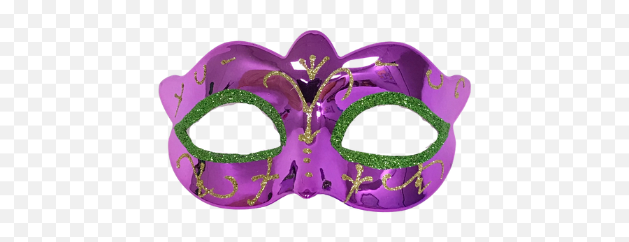 Purple Mask With Gold Glitter Design And Green Glitter Eyes Each Emoji,Purple Glitter Png