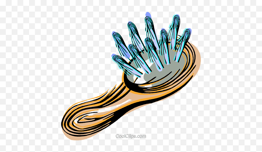 Hair Brush Royalty Free Vector Clip Art Illustration Emoji,Brushing Hair Clipart