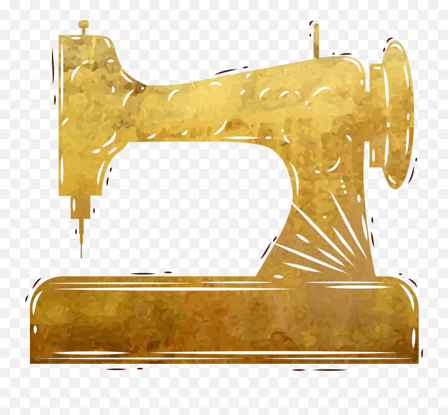 Vector Painted Gold Sewing Machine Png - Gold Tailor Machine Logo Emoji,Sewing Machine Clipart