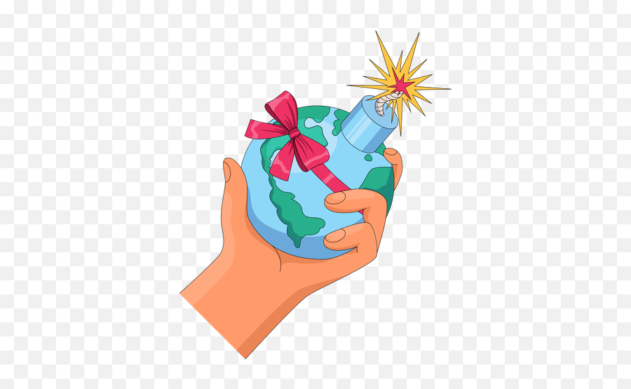 Hand Holding World Bomb Illustration - Celebrating Emoji,Hand Holding Png