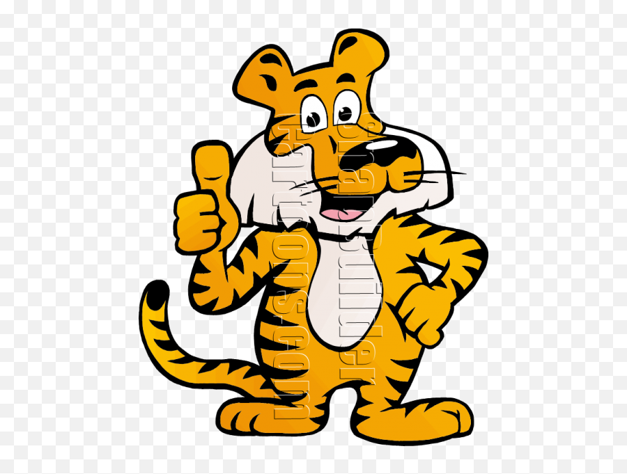 Tiger Standing With Two Thumbs Up - Animals Thumbs Up Clipart Emoji,Thumbs Up Logo