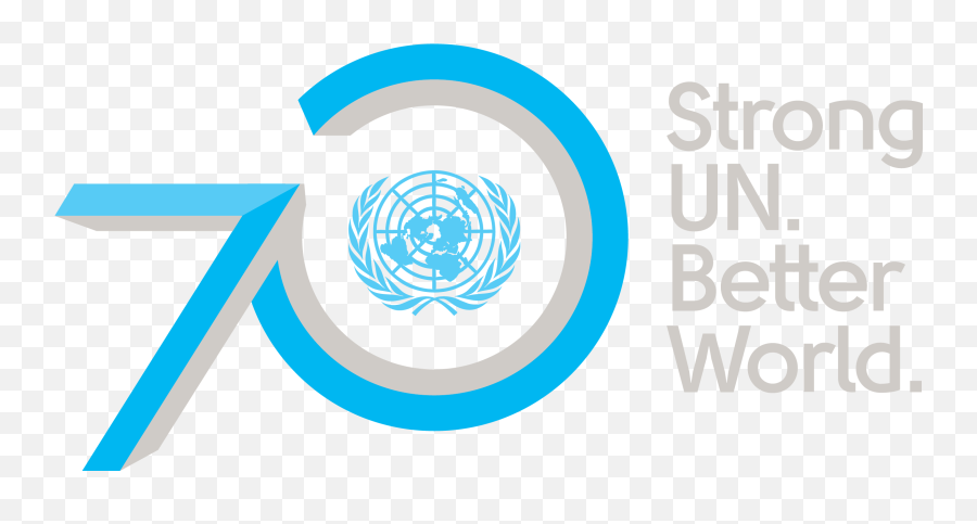 Download Hd Un70 Anniversary Logo - Vertical Emoji,United Nations Logo