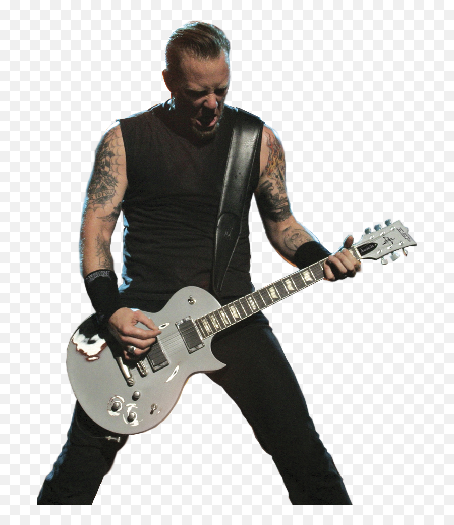 Download Bass Guitarist Guitar Bassist Metallica Electric - Metallica James Hetfield Png Emoji,Metallica Png
