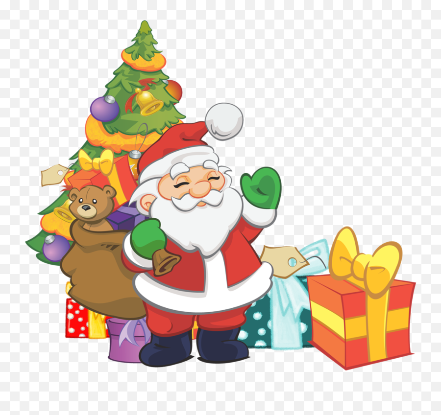 Santa Christmas Clip Art - Clipartix Christmas Clipart Santa Tree Emoji,Christmas Clipart