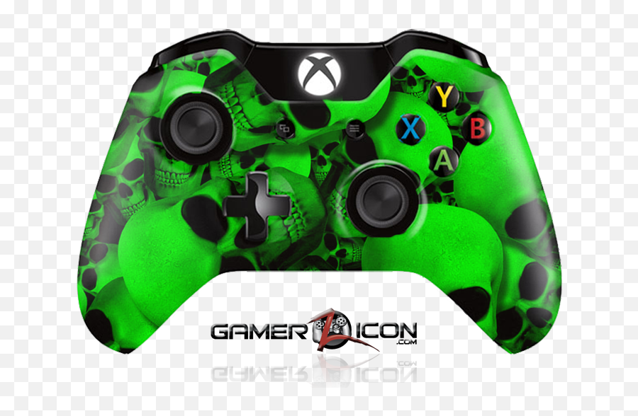 Xbox One Green Skull Controller - Cheap Rapid Fire Xbox One Emoji,Xbox One Controller Transparent Background