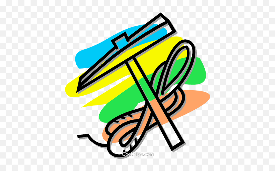 Climbing Pick - Axe And Rope Royalty Free Vector Clip Art Emoji,Pick Axe Clipart
