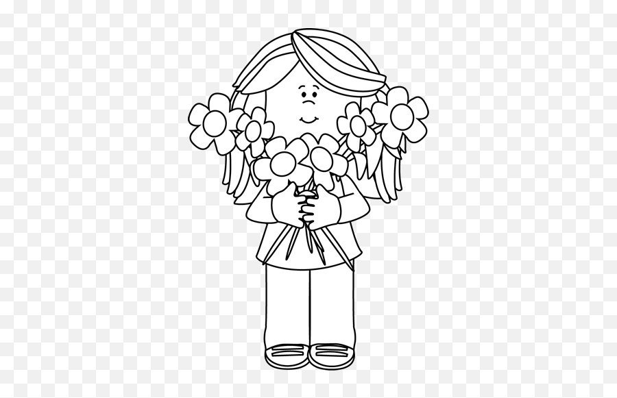Flower Clip Art - Flower Images Clip Art Black And White Emoji,Flower Clipart
