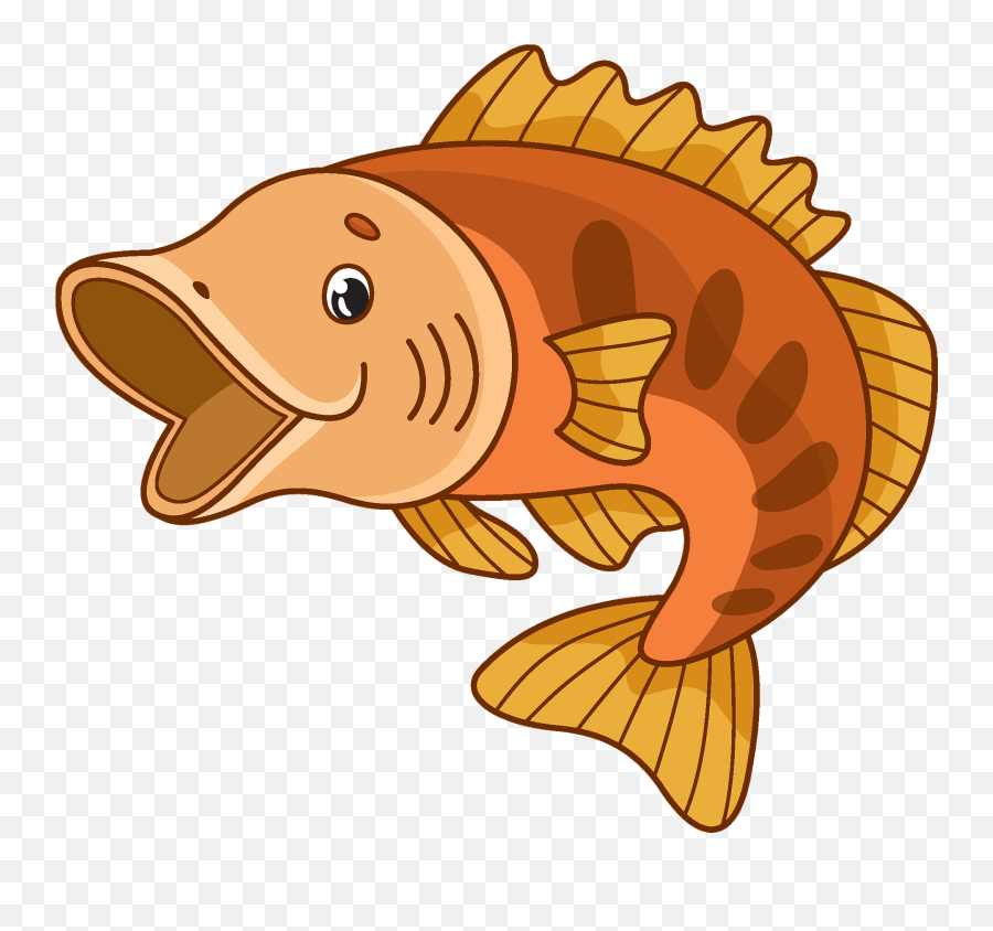 Largemouth Bass Clipart - Largermourh Bass Clipart Creazilla Emoji,Bass Clipart