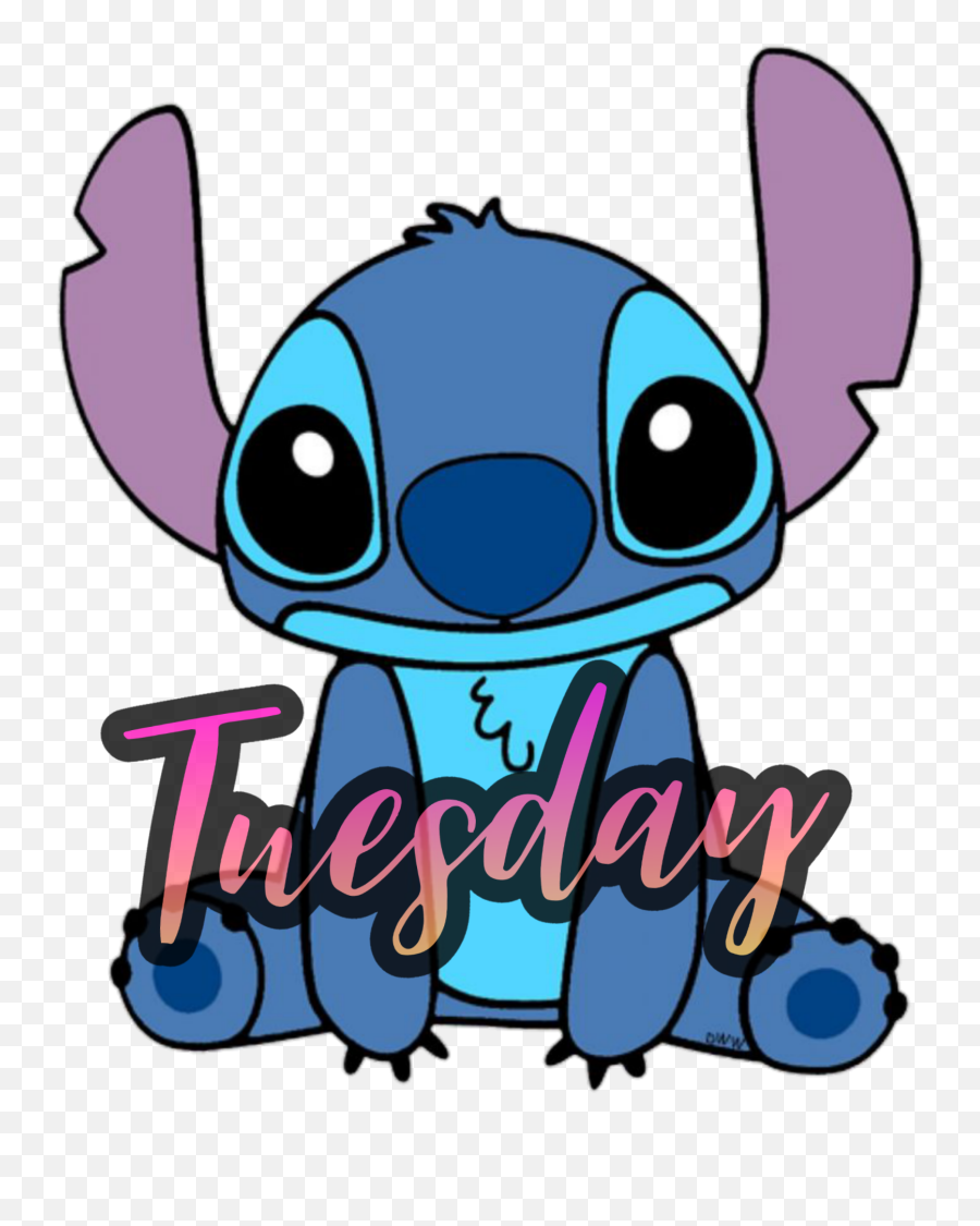 Tuesday Happy Stitch Sticker - Cartoon Clipart Full Dot Emoji,Tuesday Clipart