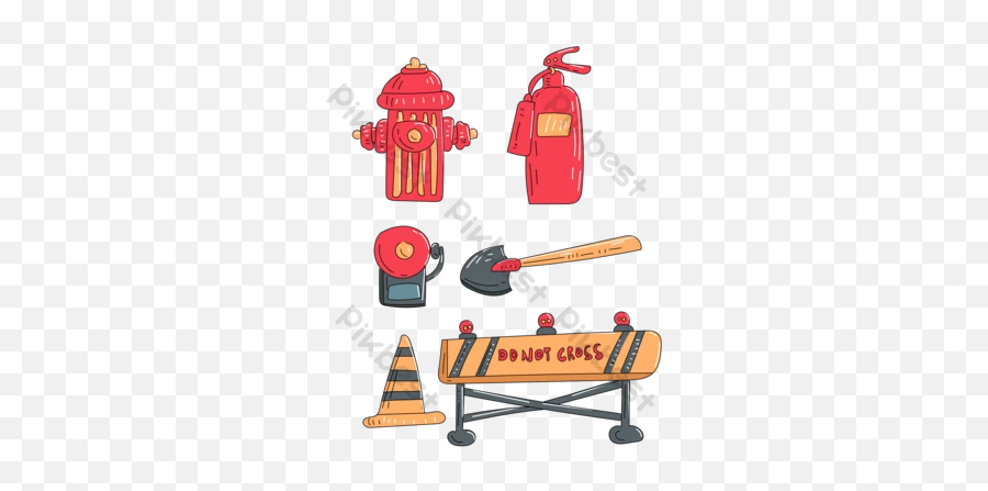 Fire Hat Flat Fire Equipment Drawing Cartoon Elements Png - Control De Fuego Animado Emoji,Cartoon Fire Png