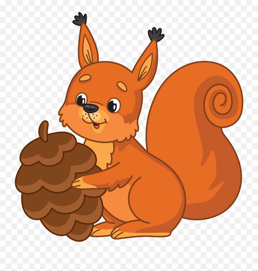 Squirrel With Pine Cone Clipart Free Download Transparent Emoji,Pinecone Clipart