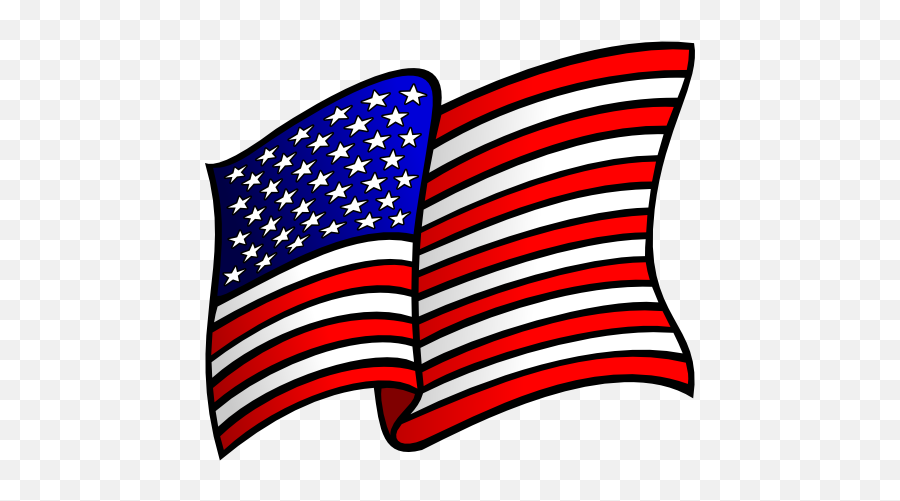 Waving American Flag Clip Art Freeartcocom American - Us Flag Clip Art Emoji,Patriotic Clipart Black And White