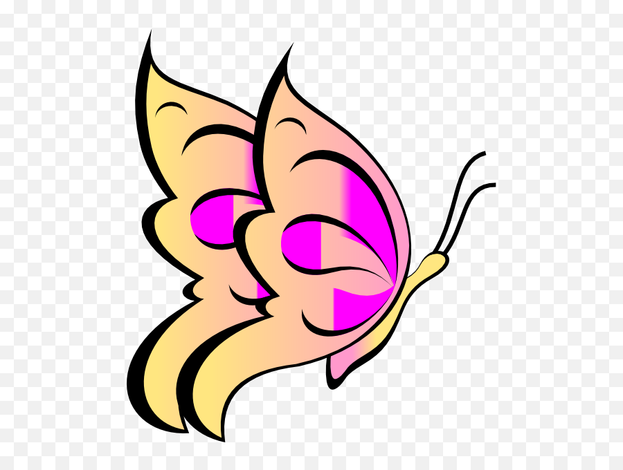Small Butterflies Clipart Butterfly Clip Art At Clker - Butterfly Wings Pink Drawing Emoji,Butterflies Clipart